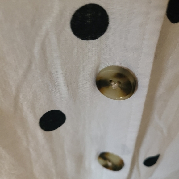 ABERCROMBIE AND FITCH Linen Blend Cropped Polka Dot Top Size XS - Picture 4 of 10